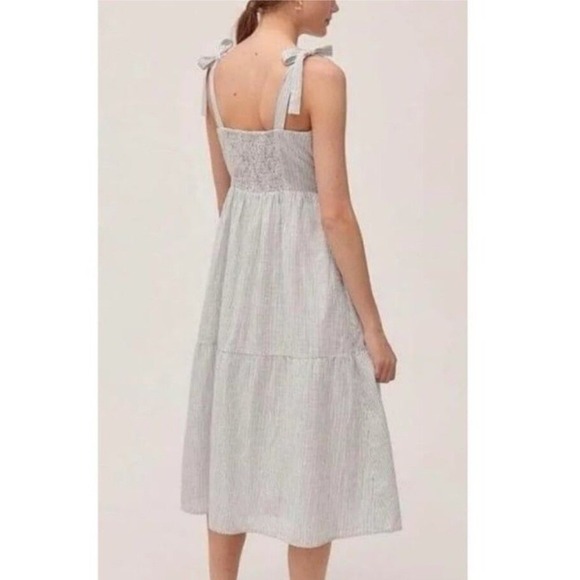 Urban Outfitters Positano Striped Cotton Button Down Midi Dress - Picture 2 of 8